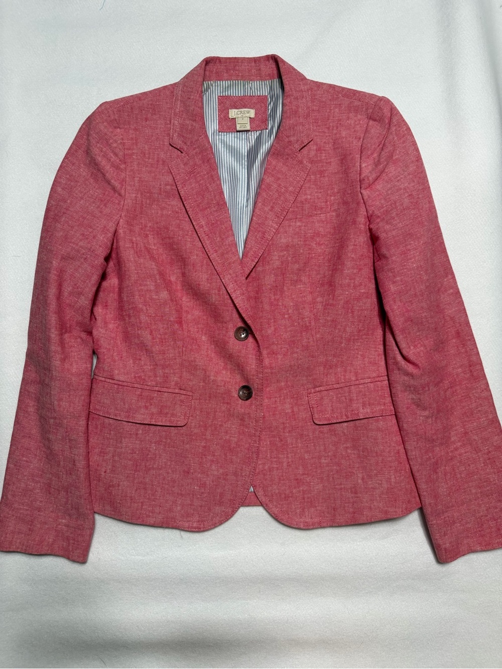J. Crew Raspberry Pink Linen-Blend Women's Blazer